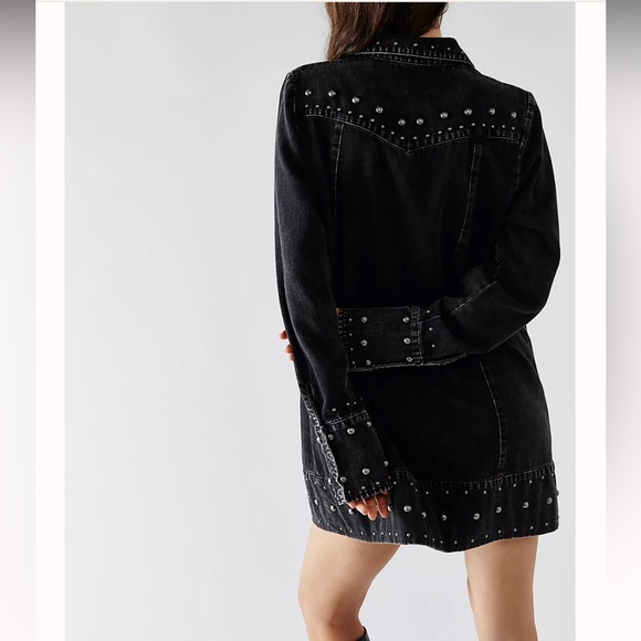 Free People Bennett Mini Dress / M / Black Wash - Picture 4 of 7